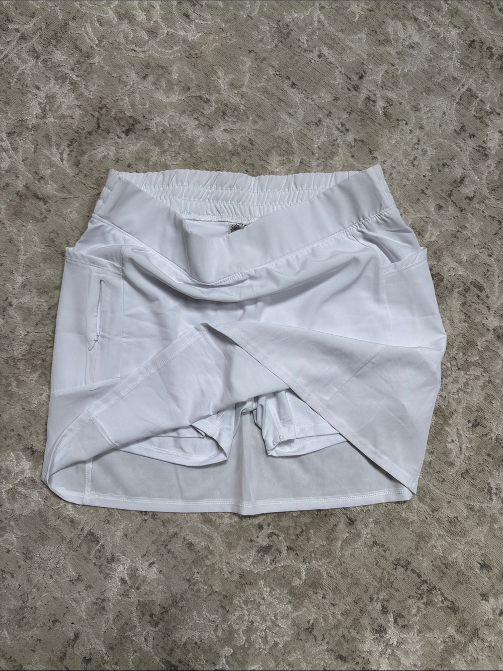White Athletic Skort with Built-In Shorts